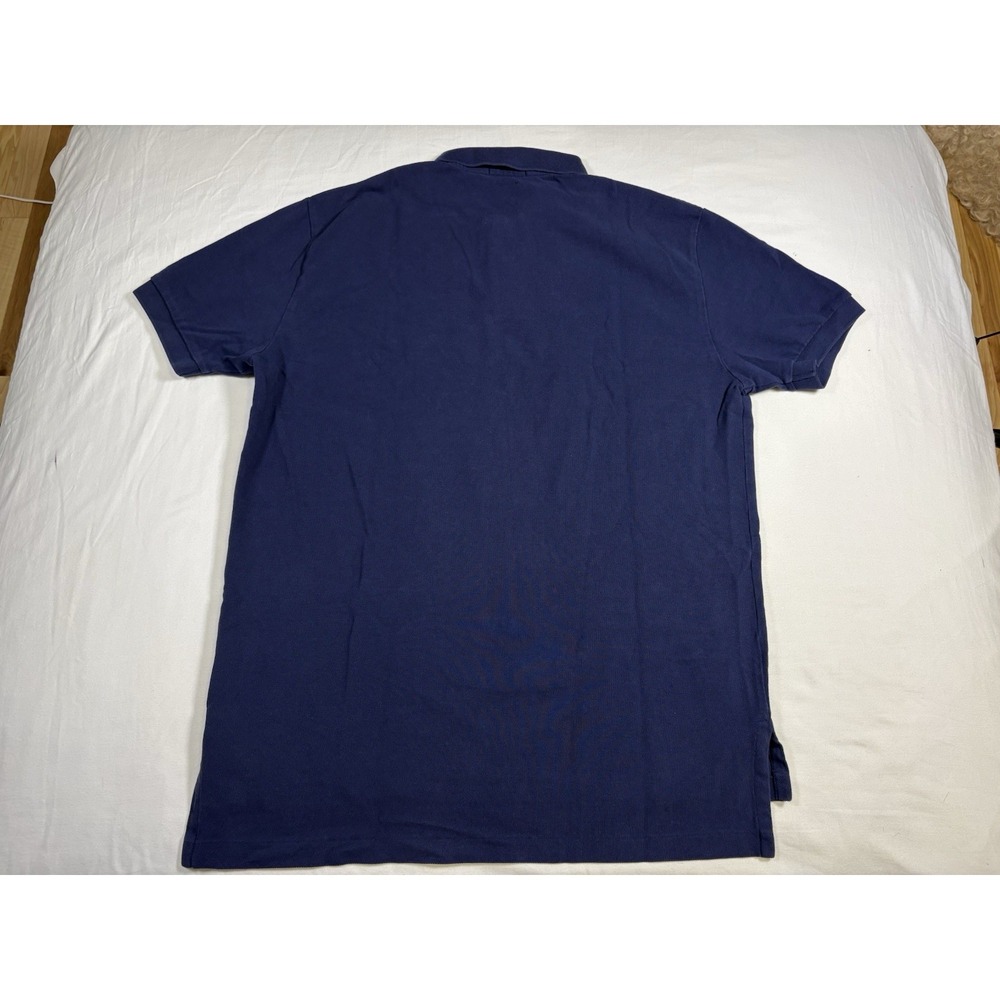 Polo Ralph Lauren Men's Large Navy Blue Mesh Polo Shirt Red Pony Classic Fit L/G - Picture 4 of 7